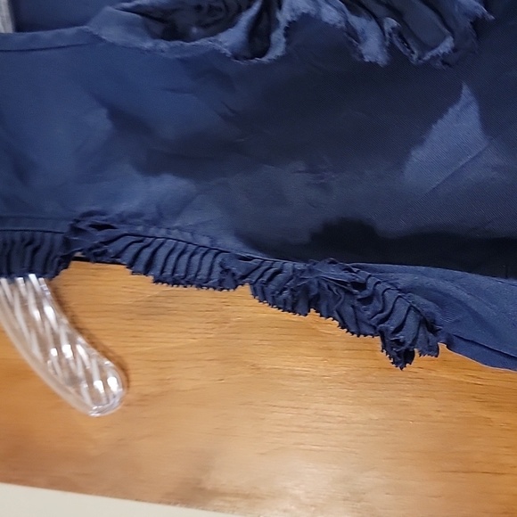 Navy Sleeveless Ruffle Top - Picture 4 of 5